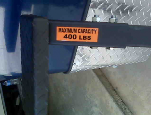 maximum capacity 400 lbs